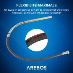 AREBOS Vibrateur à Béton 580W Vibrateur Interne Vibreur à Béton CylindriqueVibrateur à Béton Interne Cylindrique Vibrante Pour Beton 580W 1,5m Poignée Pistolet Portable -Outils Magie Soldes Boutique 10316004 4