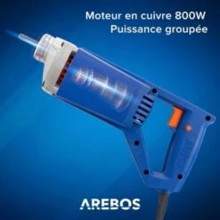AREBOS Vibrateur à Béton Vibrateur Interne Cylindrique Poignée Pistolet Portable (800 W 1,5 M Longueur Du Câble) -Outils Magie Soldes Boutique 10316018 3