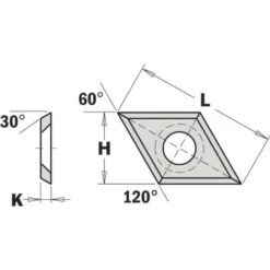 790.280.00 PLAQUETTES REVERSIBLE LOSANGE AVEC 30° CHANFREIN