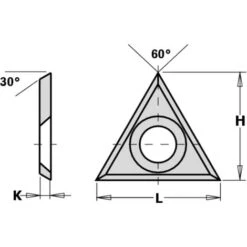790.220.02 COUTEAU TRIANGULAIRE HW-MG 22X19X2