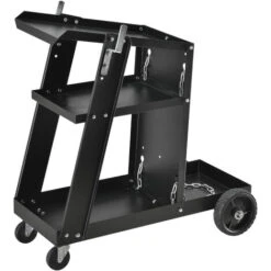ProTec Chariot De Soudage Avec 3 Plateaux Et Rangement De Bouteille De Gaz Acier Noir [pro.tec] -Outils Magie Soldes Boutique 20888389 3