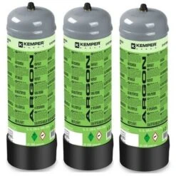 Pack 3 Bouteilles De Gaz ARGON PUR 110 Bar 2.2 Litres KEMPER Soudage Semi-automatique MIG-Bonbonne Gaz Grande Contenance Jetable