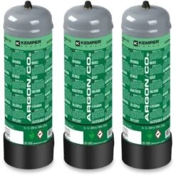 Pack 3 Bouteilles De Gaz ARGON + CO2 110 Bar 2.2 Litres KEMPER Soudage Semi-automatique Bonbonne Gaz Grande Contenance Jetable