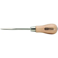 Ks Tools Pointe Carrée Avec Lame Traversante - Manche En Bois 6 Mm - L.190 Mm