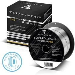 STAHLWERK MIG MAG Fil De Soudage Premium - Fil Fourré E71T-GS Ø 0,8 Mm S100/ D100 Bobine De Fil De 1 Kg / Fil Fourré Flux