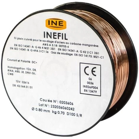 Fil A Souder Mig Acier 0.8mm 700g Soudage SG2 MIG-MAG Semi-automatique INE Proweltek 2 Fil A Souder Mig Acier 0.8mm 700g Soudage SG2 MIG-MAG Semi-automatique INE Proweltek – Image 2