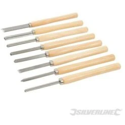Silverline Ciseaux Pour Tour à Bois, 8 Pcs, 8 Pcs