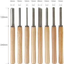 SiFree®Jeu de 8 ciseaux pour tour à bois - Outil de couteau à découper étendu