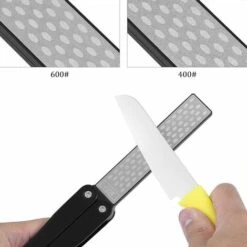 400/600 Grit Pierre à Aiguiser Diamant Double Face Aiguiseur De Couteau Pliante Pierre à Aiguiser De Poche Pour L'outil D'affûtage De Cuisine Jardin Camping En Plein Air - Noir -Outils Magie Soldes Boutique 41869209 3