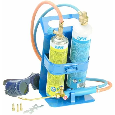 CFH Set Complet Fer à Souder Professionnel 650 °C + 2 Bouteilles + Lunette De Protection 1 CFH Set Complet Fer à Souder Professionnel 650 °C + 2 Bouteilles + Lunette De Protection