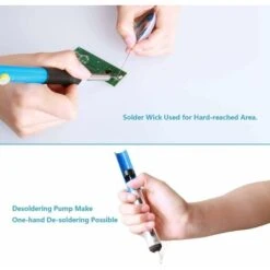 Kit De Fer à Souder 21 En 1 Avec 5 Pointes Supplémentaires, Pompe à Dessouder, Support De Fer à Souder, Fil D'étain, Flux, Coupe-fil, Pince à épiler, Tournevis, étui à Outils -Outils Magie Soldes Boutique 42717825 3