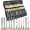 Kit De Fers à Sculpter 12 Pcs. Pour Sculpture De Bois Avec Fer Plat & Gouge En Acier