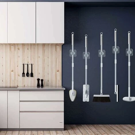 Porte Balai Rack Auto-Adhésif Porte Vadrouille Porte Balai Mural Multifonctions Support Mop Support Avec Crochets Stockage Crochet Vadrouille Clip Pour Cuisine Jardin Balcon GarageTriomphe 4 Pièces 4 Porte Balai Rack Auto-Adhésif Porte Vadrouille Porte Balai Mural Multifonctions Support Mop Support Avec Crochets Stockage Crochet Vadrouille Clip Pour Cuisine Jardin Balcon GarageTriomphe 4 Pièces – Image 4