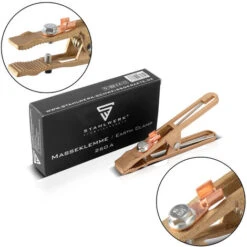 STAHLWERK Pince De Masse Et Borne De Masse - Borne De Masse De Haute Qualité Jusqu'à 260 A En Laiton Massif Pour Les Appareils De Soudage Et Les Découpeurs Plasma