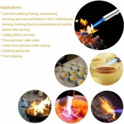 Professional Torche De Cuisson Au Butane Allumage Automatique Lance-Flammes Soudure Extérieure Soudage BBQ Gaz Torche Culinaire, Fontainebleau -Outils Magie Soldes Boutique 51213320 3