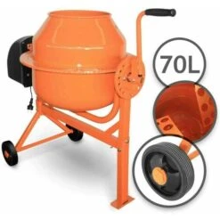 Nova Mélangeur En Béton électrique 2 Roues Mélangeur De Cadre En Acier Ciment Malte 70 L