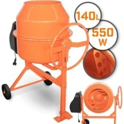 Nova Mélangeur En Béton électrique 2 Roues Mélangeur De Cadre En Acier Ciment Malte 140 L