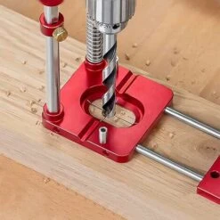 The Best Woodworking Drill Locator, Adjustable Punch Locator Drill Template Guide, Woodworking Drilling Locator Tool Kit - Outil De Localisation, Gabarit De Perçage Pour Porte (Rouge)，Starlight -Outils Magie Soldes Boutique 53103883 3
