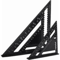 Equerre Menuisier Multifonctions 18cm Et 30cm, Triangle Métal Aluminium Règle Équerre Trusquin Guide Raporteur Angle 45 90 Degres/Outillage Charpentier/Outil Traçage Guidage Menuiserie Bois