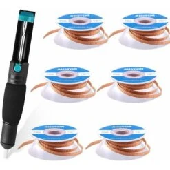 Lot De 7 Pièces Pompe à Dessouder Et Tresse à Dessouder Pour Enlever La Soudure