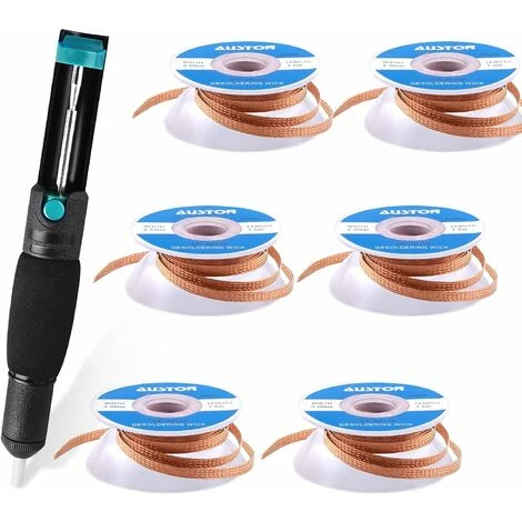 Lot De 7 Pièces Pompe à Dessouder Et Tresse à Dessouder Pour Enlever La Soudure 1 Lot De 7 Pièces Pompe à Dessouder Et Tresse à Dessouder Pour Enlever La Soudure
