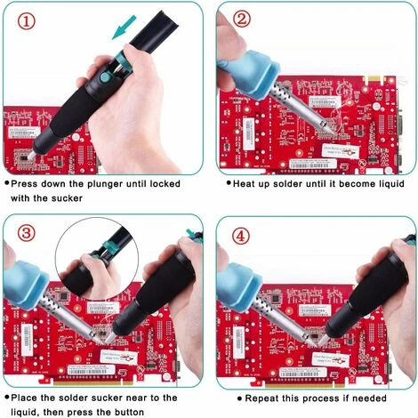 Lot De 7 Pièces Pompe à Dessouder Et Tresse à Dessouder Pour Enlever La Soudure 4 Lot De 7 Pièces Pompe à Dessouder Et Tresse à Dessouder Pour Enlever La Soudure – Image 4