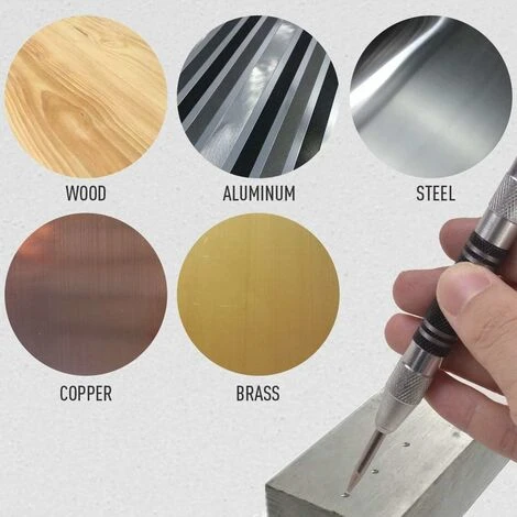 Lot De 2 Poinçons De Centrage Automatiques à Ressort De 14.4 Cm, Tension Réglable, Avec 2 Pointes De Rechange 5 Lot De 2 Poinçons De Centrage Automatiques à Ressort De 14.4 Cm, Tension Réglable, Avec 2 Pointes De Rechange – Image 5