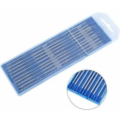 10 Pièces électrodes De Tungstène De Soudage. Pointe Bleue D'électrode Lanthane 1.0/1.6/2.4mm. Tige D'électrode De Tungstène De Soudage De Qualité Supérieure Lanthane à 2%(2.4 X 150 Mm) Cisea