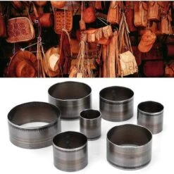 Perforateur Circulaire De Poinçonnage Kit De Matrices De Poinçonnage En Cuir, Lot De 7 Outils De Découpe De Cuir Perforateurs Circulaires En Acier 20mm / 25mm / 30mm / 35mm / 40mm / 45mm / 50mm -Outils Magie Soldes Boutique 70392125 3
