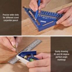 WORKPRO Equerre Menuisier 180 Mm Et Règle D'Angle De Combinaison 150mm, Equerre Combinée Avec Niveau à Bulle En Acier Inoxydable, Ensemble D'Outils D'Equerre Pour Bricolage, Outillage, Menuiserie -Outils Magie Soldes Boutique 71164619 3