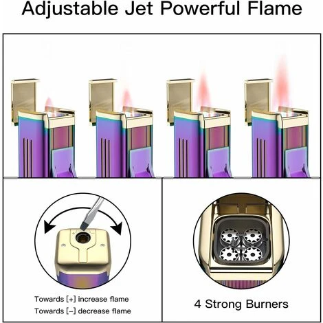 Jet Flamme Briquet Allume-Gaz Jet Flame Butane Avec 4 Flamme Briquet Jet Flamme Recharge Briquet Gaz Briquet Tempete Gaz Coupe-Vent Idéal Cadeau Homme Pour Candle Gazinière Cheminée 3 Jet Flamme Briquet Allume-Gaz Jet Flame Butane Avec 4 Flamme Briquet Jet Flamme Recharge Briquet Gaz Briquet Tempete Gaz Coupe-Vent Idéal Cadeau Homme Pour Candle Gazinière Cheminée – Image 3