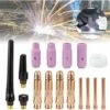 GP Betterlife Kit De 16 Pcs Pince TIG Buse En Céramique Casquette Torche De Soudure TIG Gaz Lentille Corps De Pince TIG Capuchons Arrière TIG Accessoire Soudage Pour WP - 17/18 / 26 TIG Torche Soudage