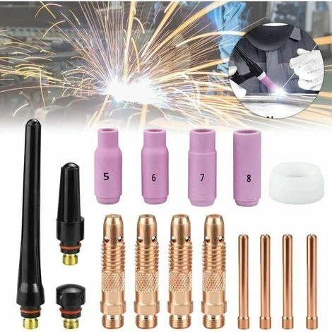 GP Betterlife Kit De 16 Pcs Pince TIG Buse En Céramique Casquette Torche De Soudure TIG Gaz Lentille Corps De Pince TIG Capuchons Arrière TIG Accessoire Soudage Pour WP - 17/18 / 26 TIG Torche Soudage 1 GP Betterlife Kit De 16 Pcs Pince TIG Buse En Céramique Casquette Torche De Soudure TIG Gaz Lentille Corps De Pince TIG Capuchons Arrière TIG Accessoire Soudage Pour WP - 17/18 / 26 TIG Torche Soudage