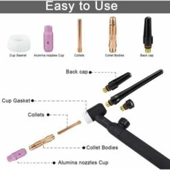GP Betterlife Kit De 16 Pcs Pince TIG Buse En Céramique Casquette Torche De Soudure TIG Gaz Lentille Corps De Pince TIG Capuchons Arrière TIG Accessoire Soudage Pour WP - 17/18 / 26 TIG Torche Soudage 8 GP Betterlife Kit De 16 Pcs Pince TIG Buse En Céramique Casquette Torche De Soudure TIG Gaz Lentille Corps De Pince TIG Capuchons Arrière TIG Accessoire Soudage Pour WP - 17/18 / 26 TIG Torche Soudage -Outils Magie Soldes Boutique 75117050 4