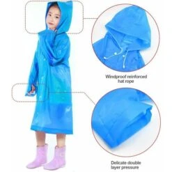 YIDOMDE Imperméable Manteau Poncho De Pluie Avec Capuchon Pour Enfant, EVA Cape De Pluie Pour Garçons Filles,YIDOMDE Poncho Résistant à La Pluie, Raincoat Pour Voyage Camping Randonnée Extérieur（Bleu） -Outils Magie Soldes Boutique 75332972 3