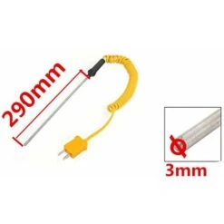 Régulateur De Température De Sonde En Acier Inoxydable à Thermocouple De Type K 290x3mm
