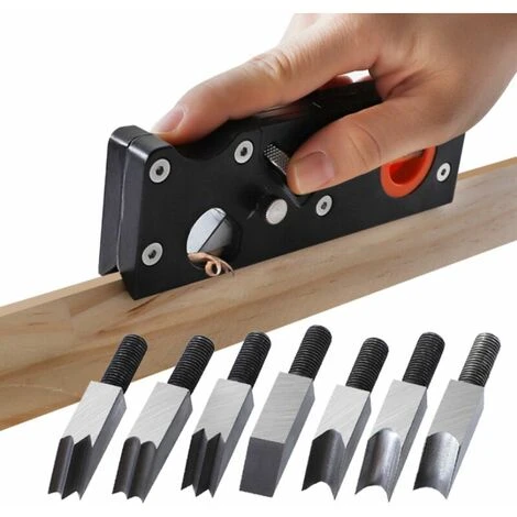 Rabot à Chanfreiner Professionnel Pour Le Travail Du Bois Avec 7 Types De Têtes De Coupe Raboteuse à Main à Profondeur Réglable Raboteuse à 45 Degrés 1 Rabot à Chanfreiner Professionnel Pour Le Travail Du Bois Avec 7 Types De Têtes De Coupe Raboteuse à Main à Profondeur Réglable Raboteuse à 45 Degrés