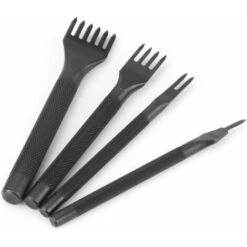 Lot De 4 Outils De Couture Pour Poinçons En Cuir Artisanat En Cuir Griffes Poinçon Outils De Couture (1 + 2 + 4 + 6 Dents)