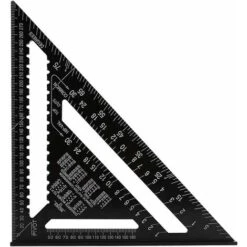 Promotion Équerre Triangle Metrique Professionnel, 30cm/300mm Équerre De Charpentier Haute Précision, Règle D'angle Menuiserie En Alliage D'aluminium Outil De Mesure Bois Speed Square Noir