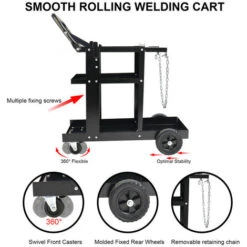 Chariot De Soudage Mobile 3 Étages Welding Chariot À Souder Servante De Soudage (Charge De 90 Kg) Chariot à Outils De Soudage Avec Chaines -Outils Magie Soldes Boutique 81276836 3