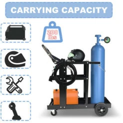 Chariot De Soudage Mobile 3 Étages Welding Chariot À Souder Servante De Soudage (Charge De 90 Kg) Chariot à Outils De Soudage Avec Chaines -Outils Magie Soldes Boutique 81276836 4
