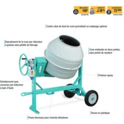 Imer - Bétonnière Electrique Mono Cuve 190L 1Kw - Syntesi S190 -Outils Magie Soldes Boutique 84629 3
