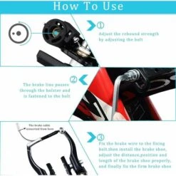 2 Paires De Freins De Vélo En Aluminium V Brake Set Noir VTT Frein Hybride Avec 2 Câbles De Frein Et 4 Embouts De Câble Pour VTT Route La Plupart Des Vélos -Outils Magie Soldes Boutique 85548413 3