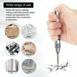 2 Pièces Pointeau Automatique, Pointeau Central Automatique,Poinçons Centraux à Ressort Tension,Pointeau Automatique Impact Réglable,pour Bois, Mur, Metal, Avec 2 Pièces Pointes De Rechange -Outils Magie Soldes Boutique 88571760 3