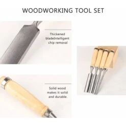 4 Pièces Art Artiste Charpentier Gravure Sur Bois Sculpture Sur Bois Gouge Travail Du Bois Sculpture Ciseau Bois Sculpter Puce Menuiserie Mortaise Artisanat -Outils Magie Soldes Boutique 88730868 4