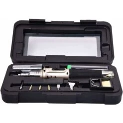 Chalumeaux Ensemble De Fer à Souder Professionnel Au Gaz Butane 10-en-1, Kit De Soudage, Kit De Fer à Souder Au Gaz Butane à Allumage Automatique - Or