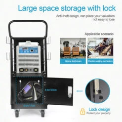 Chariot De Soudage Avec Porte, Mobile Welding Chariot À Souder Servante De Soudage (Charge De 90 Kg) Chariot à Outils De Soudage Avec Chaines -Outils Magie Soldes Boutique 90429494 3