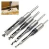 Ciseau à Bois Jeu De 4 Forets à Trou Carré, Burins Creux En Acier, Ensemble D'outils De Travail Du Bois (1/4 -1/2 - 5/16 - 3/8 Pouces)