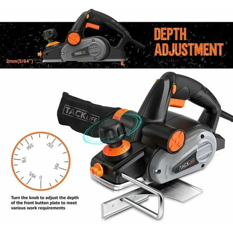 Rabot Electrique 710 W TACKLIFE, 16500 Tr/min, 2 Lames Réversibles, 82 Mm Largeur De Rabotage, 2 Mm Profondeur De Fente - EPN01A 2 Rabot Electrique 710 W TACKLIFE, 16500 Tr/min, 2 Lames Réversibles, 82 Mm Largeur De Rabotage, 2 Mm Profondeur De Fente - EPN01A – Image 2