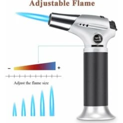 Chalumeau De Cuisine, Briquet Torche Réglable Et Rechargeable Avec Verrouillage Sécurité Pour Crème Brûlée, Barbecue, Cuisson, Soudure, Gaz Butane Non Inclus 9 Chalumeau De Cuisine, Briquet Torche Réglable Et Rechargeable Avec Verrouillage Sécurité Pour Crème Brûlée, Barbecue, Cuisson, Soudure, Gaz Butane Non Inclus -Outils Magie Soldes Boutique 92151623 5